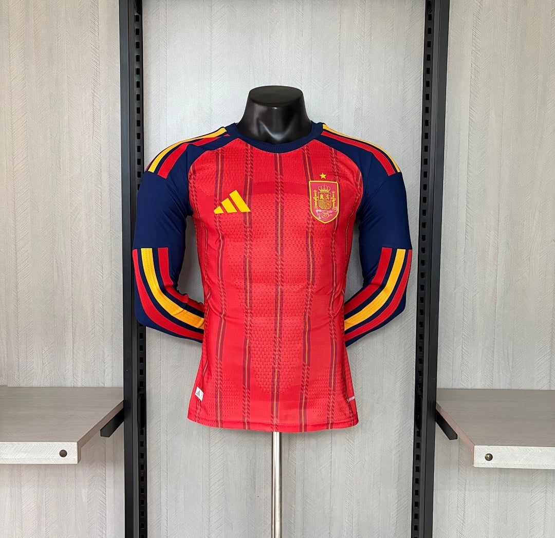 Camisa Espanha 1 - Modelo Jogador Manga Longa - 2026/27